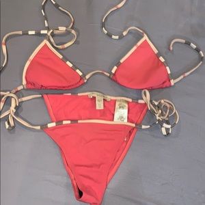 pink Burberry bikini set